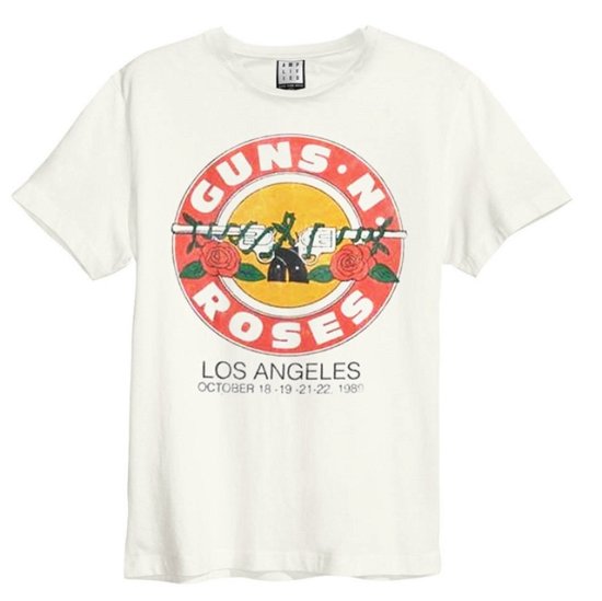 Guns N Roses - Vintage Bullet Amplified Vintage White Medium T Shirt - Guns N Roses - Koopwaar - AMPLIFIED - 5054488485915 - 