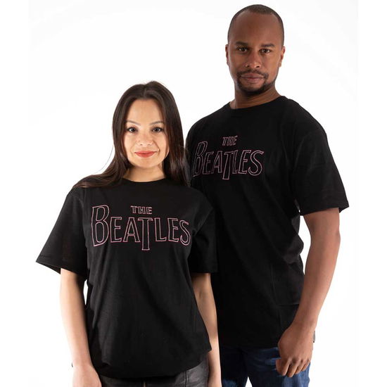 The Beatles Unisex T-Shirt: Drop T Embroidered (Embellished) - The Beatles - Fanituote -  - 5056561052915 - 