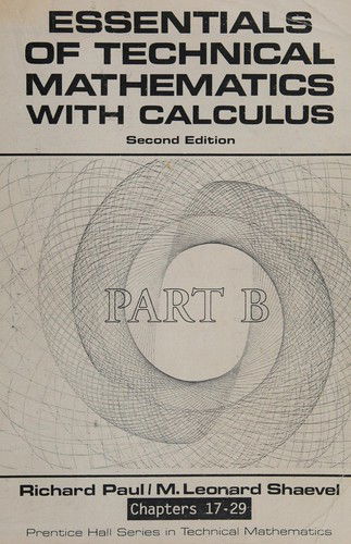 Cover for Richard Paul · Essentials of Technical Mathematics with Calculus (2nd Edition) (Paperback Book) (1988)