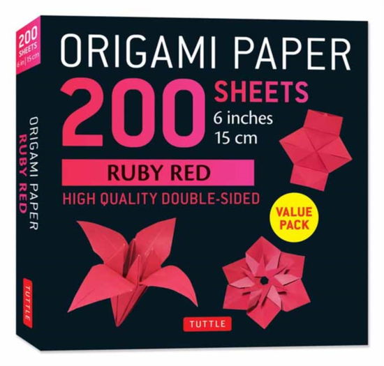 Cover for Origami Paper 200 sheets Ruby Red 6&quot; (15 cm): Solid Red Double-Sided Origami Sheets with Instructions for 10 Projects (Papirvare) (2025)