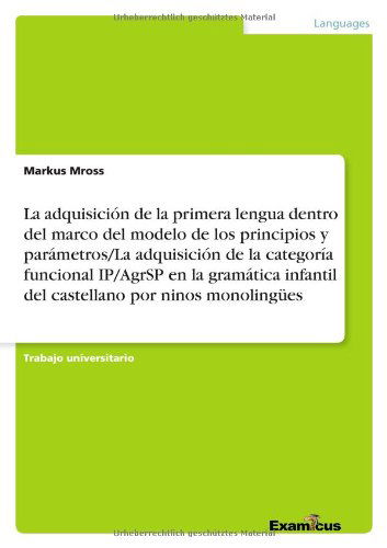 Cover for Mross · La adquisición de la primera leng (Bok) [Spanish edition] (2012)