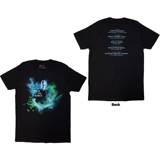 Cover for David Gilmour · David Gilmour Unisex T-Shirt: Luck &amp; Strange Rome (Black) (Back Print &amp; Ex-Tour) (T-shirt) [size S] (2025)