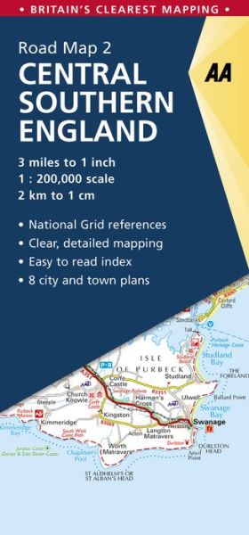 Cover for AA Publishing · Central Southern England - AA Road Map Britain (Kartor) [6 Revised edition] (2018)