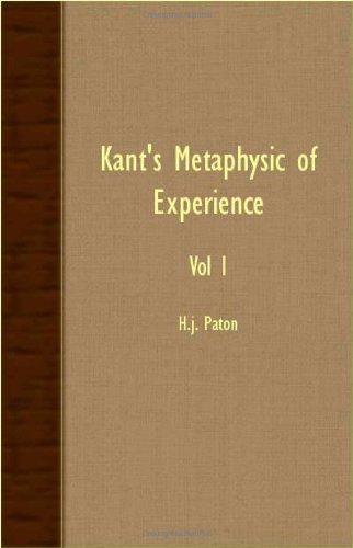 Cover for H. J. Paton · Kant's Metaphysic of Experience - Vol I (Paperback Book) (2007)