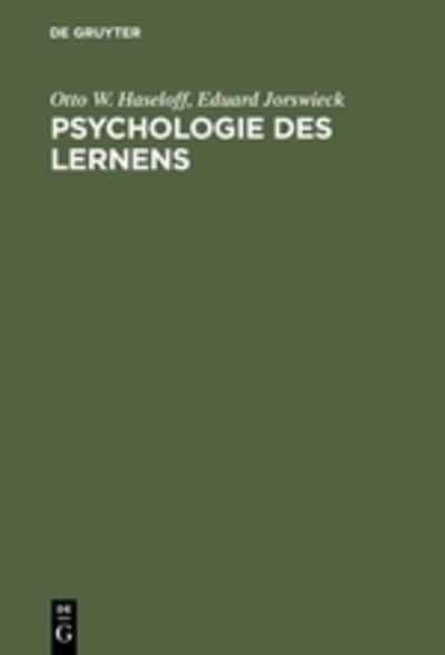Cover for O.W. Haseloff · Psychologie d.Lernens (Book) [German, 0002-2. Aufl. edition] (1971)