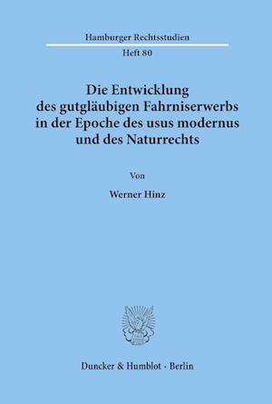 Cover for Hinz · Die Entwicklung des gutgläubigen F (Book) (1991)