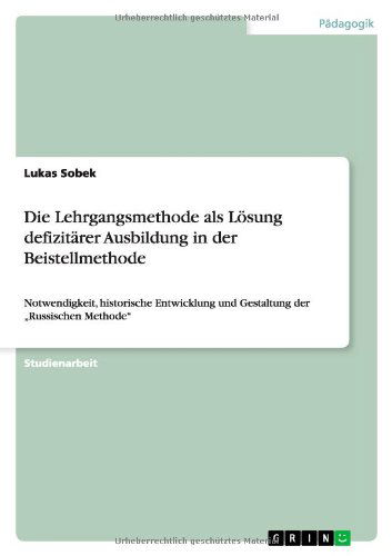 Cover for Sobek · Die Lehrgangsmethode als Lösung d (Book) [German edition] (2012)