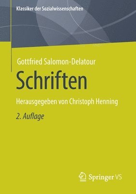 Cover for Gottfried Salomon-Delatour · Schriften (Book) (2022)
