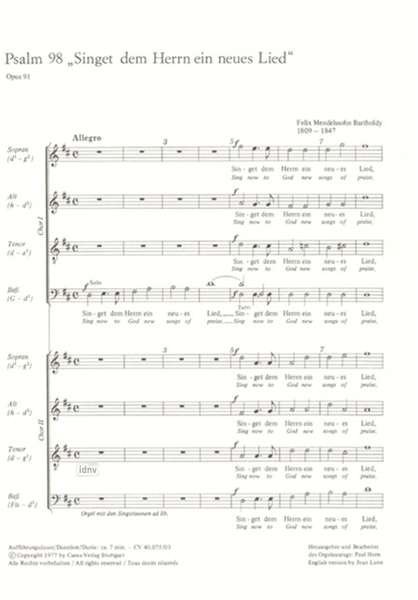 Cover for Mendelssohn · Psalm 98,KA.CV40.075/03 (Book)