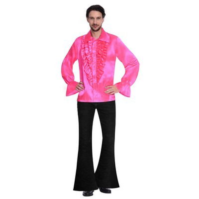 Adult Costume Satin Shirt Pink Size Xl - Amscan - Merchandise -  - 0194099007917 - 