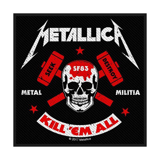 Metallica Standard Woven Patch: Metal Militia - Metallica - Mercancía - PHD - 5055339782917 - 19 de agosto de 2019
