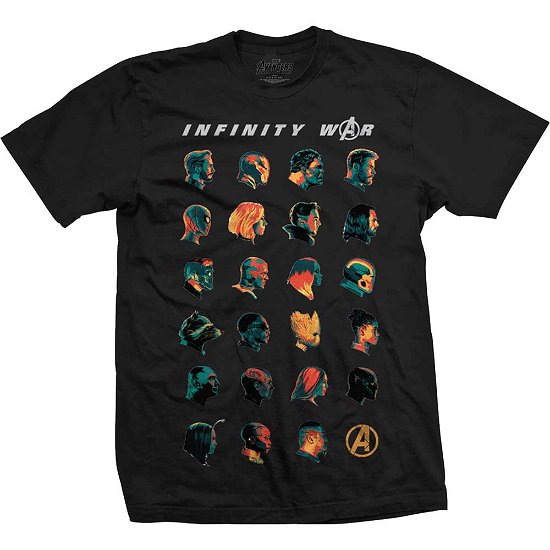 Marvel Comics Unisex Tee: Avengers Infinity War Head Profiles - Marvel Comics - Merchandise - Bravado - 5056170630917 - 