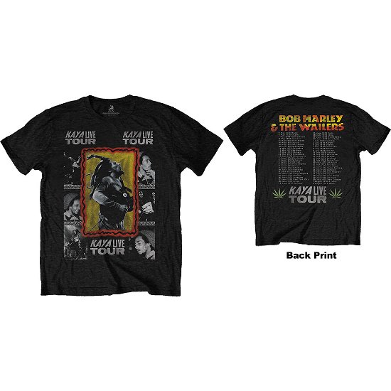 Cover for Bob Marley · Bob Marley Unisex T-Shirt: Kaya Tour (Back Print) (T-shirt) [size S] [Black - Unisex edition]