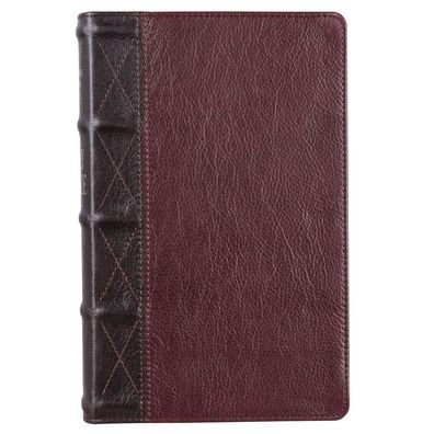 Cover for Christian Art Gifts Inc · KJV Giant Print Bible Two-Tone Brown / Burgundy Full Grain Leather (Leather Book) (2021)
