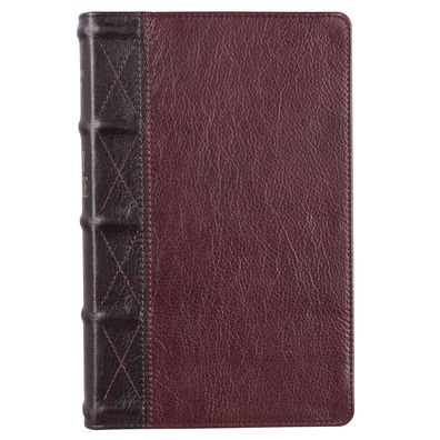 KJV Giant Print Bible Two-Tone Brown / Burgundy Full Grain Leather - Christian Art Gifts Inc - Books - Christian Art Gifts Inc - 9781432133917 - June 28, 2021