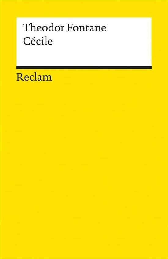 Cover for Theodor Fontane · Reclam UB 07791 Fontane.Cecile (Book)