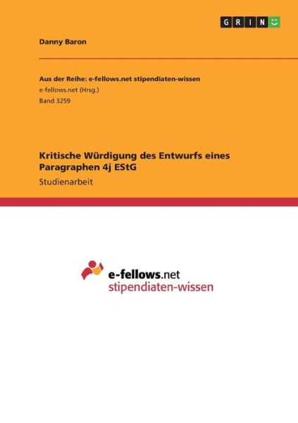 Cover for Baron · Kritische Würdigung des Entwurfs (Book)