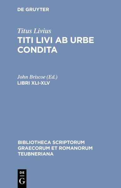 Cover for Titus Livius · Libri XLI-XLV (Book) (1986)