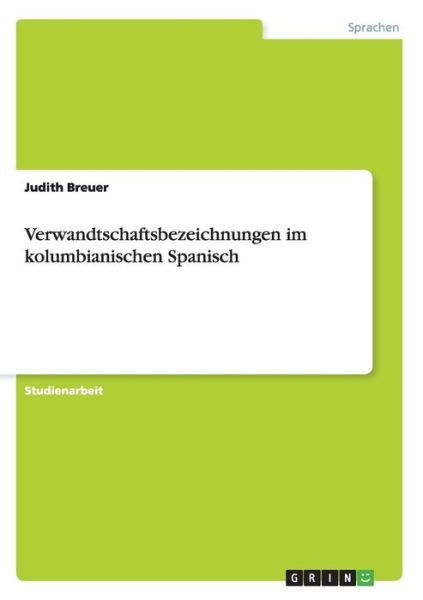 Cover for Breuer · Verwandtschaftsbezeichnungen im (Book)