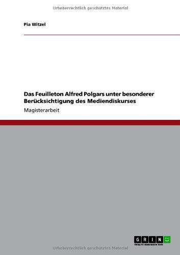 Cover for Witzel · Das Feuilleton Alfred Polgars un (Book) [German edition] (2011)