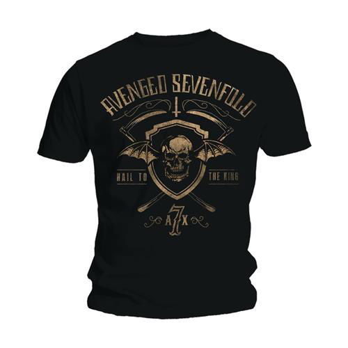 Avenged Sevenfold Unisex T-Shirt: Shield & Sickle - Avenged Sevenfold - Produtos - ROFF - 5023209762918 - 2 de janeiro de 2015