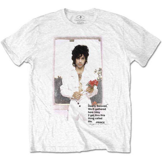 Cover for Prince · Prince Unisex T-Shirt: Beautiful Photo (White) (T-shirt) [size S] (2021)