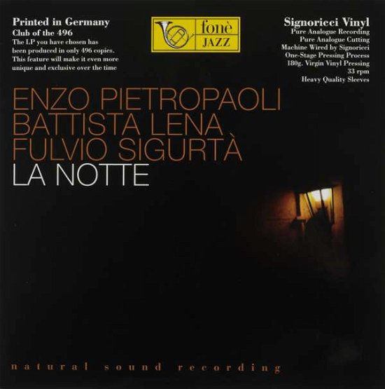 Cover for Enzo Pietropaoli · La Notte (LP) [180 gram edition] (2016)