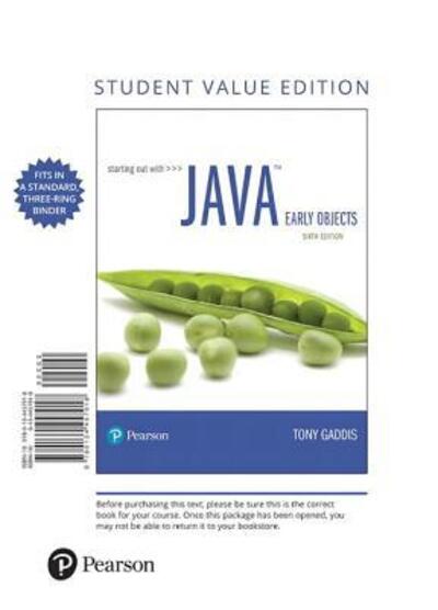 Cover for Tony Gaddis · Starting Out with Java Early Objects, Student Value Edition (Book) (2017)