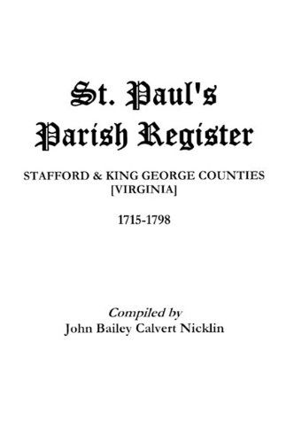 Cover for Nicklin · St. Paul's Parish Register (Paperback Book) (2009)