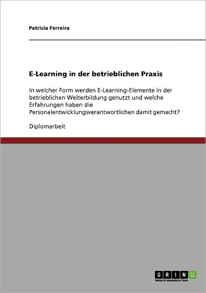 Cover for Ferreira · E-Learning in der betriebliche (Book) [German edition] (2007)