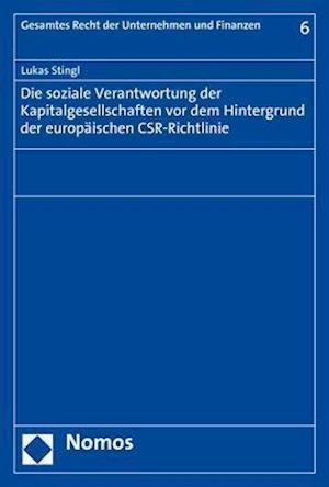 Cover for Stingl · Die soziale Verantwortung der Ka (Book) (2020)