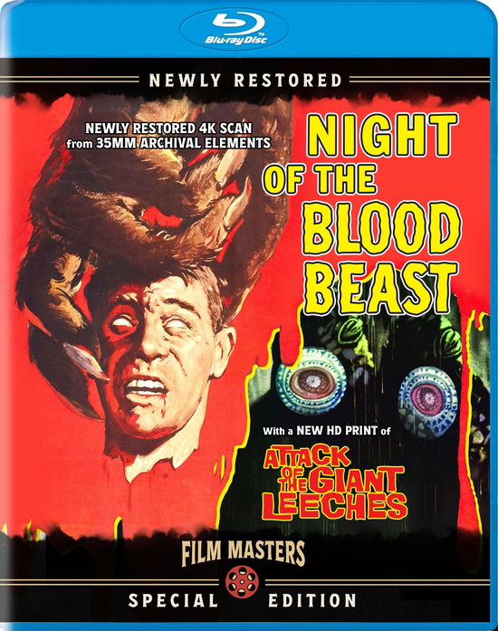 Cover for Blu-ray · Night of the Blood Beast (1958) with Bonus Film, Attack of the Giant Leeches (1959) (Blu-ray) (2024)