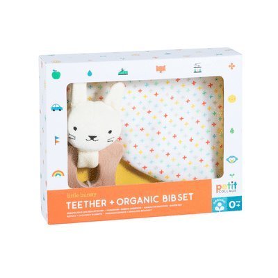 Cover for Petit Collage · Teether + Organic Cotton Bib Set (MERCH) (2021)