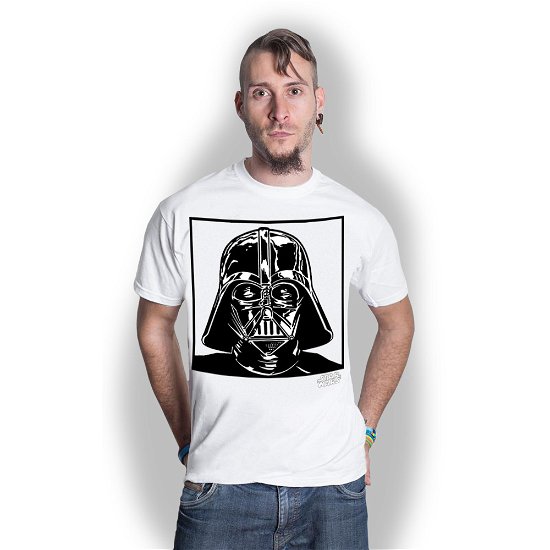Cover for Star Wars · Star Wars Unisex T-Shirt: Vader 1. (CLOTHES) [size S] [White - Unisex edition] (2015)