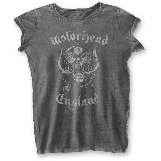 Motorhead Ladies T-Shirt: England (Burnout) - Motörhead - Koopwaar - Rockoff - 5056170623919 - 