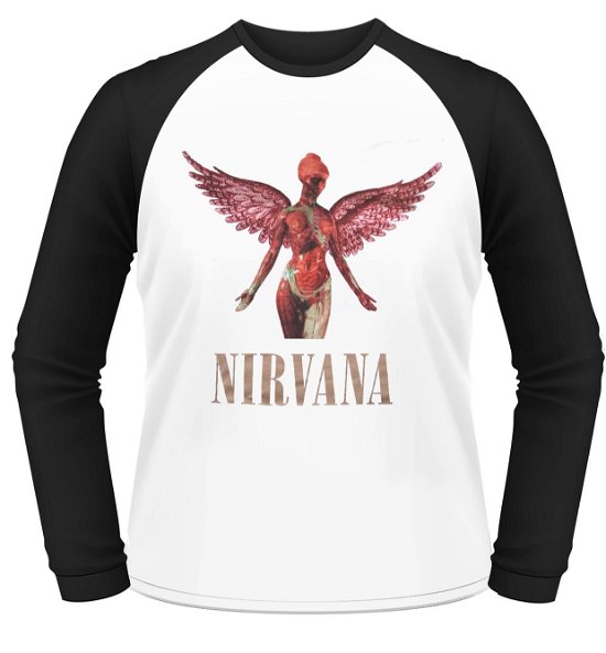 Nirvana Unisex Raglan T-Shirt: Triangle in Utero - Nirvana - Fanituote - PHDM - 5060357845919 - maanantai 15. elokuuta 2016