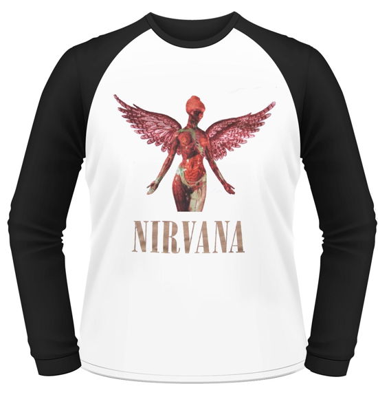 Nirvana Unisex Raglan T-Shirt: Triangle in Utero - Nirvana - Fanituote - PHDM - 5060357845919 - maanantai 15. elokuuta 2016