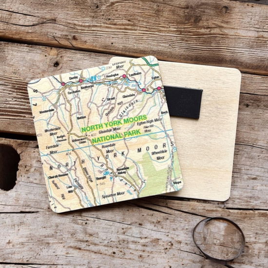 Cover for OS Map Wooden Square Magnet - North York Moors National Park (MERCH) (2025)