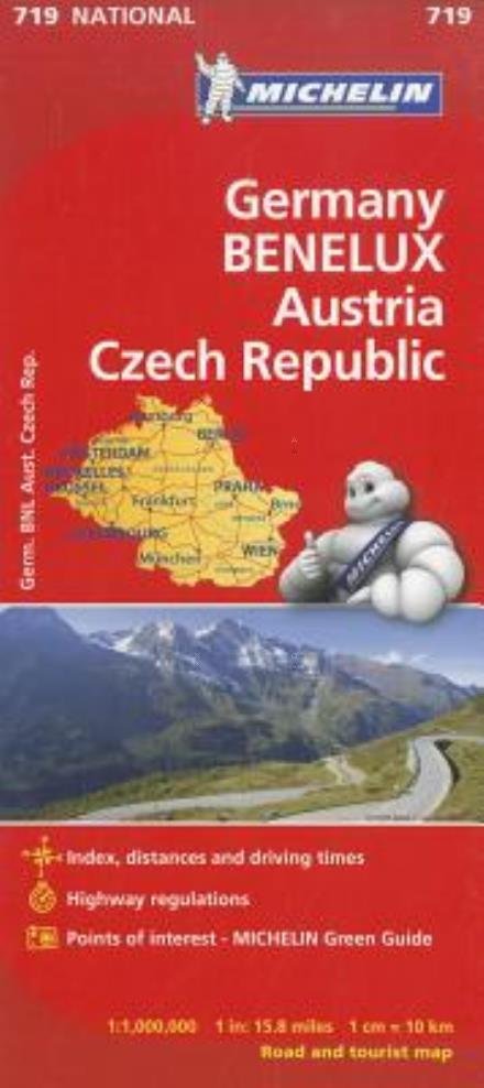 Germany, Benelux, Austria, Czech Republic - Michelin National Map 719: Map - Michelin - Bøger - Michelin Editions des Voyages - 9782067170919 - 23. juni 2022