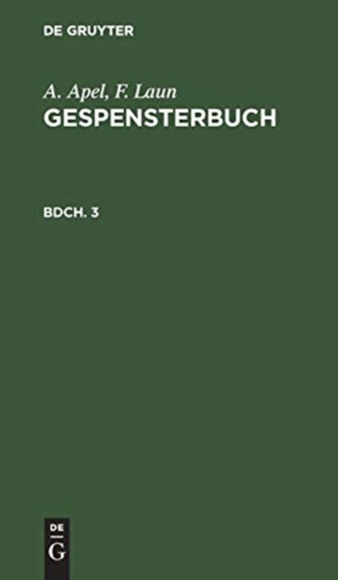 Cover for A. L. Apel · Gespensterbuch (Book) (1901)