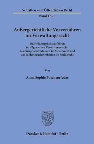 Cover for Poschenrieder · Außergerichtliche Vorverf (Bog) (2019)