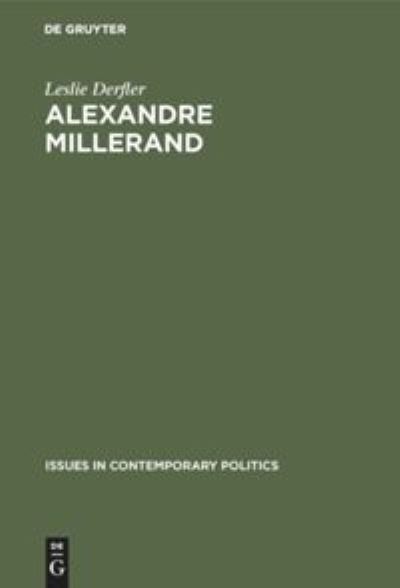 Cover for Leslie Derfler · Alexandre Millerand (Book) (1977)