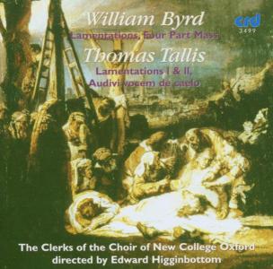 Cover for Byrd / Clerks of the Choir of New College Oxford · Lamentations Four Part Mass (CD) (2009)