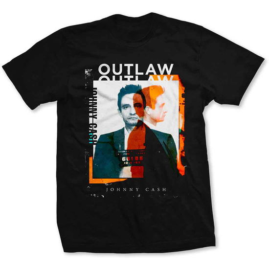 Johnny Cash Unisex T-Shirt: Outlaw Photo - Johnny Cash - Produtos - MERCHANDISE - 5056170696920 - 20 de dezembro de 2019