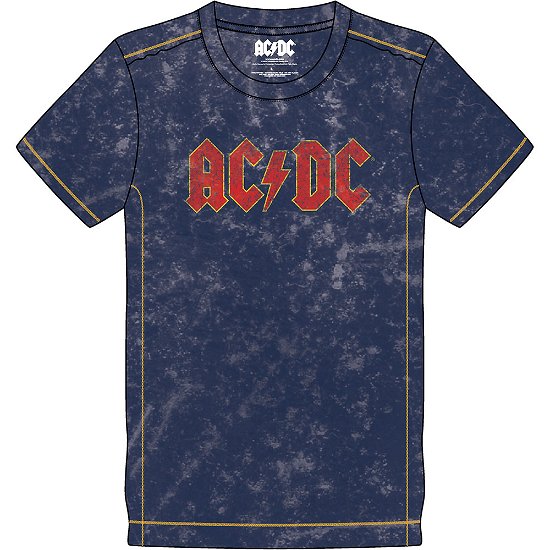 Cover for AC/DC · AC/DC Unisex T-Shirt: Logo (Wash Collection) (T-shirt) [size S] [Blue - Unisex edition]