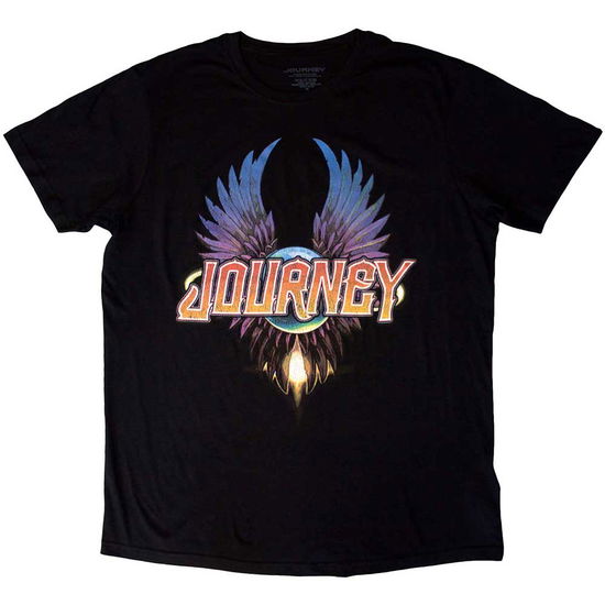 Cover for Journey · Journey Unisex T-Shirt: Classic Wings (Black) (T-shirt) [size S] (2024)