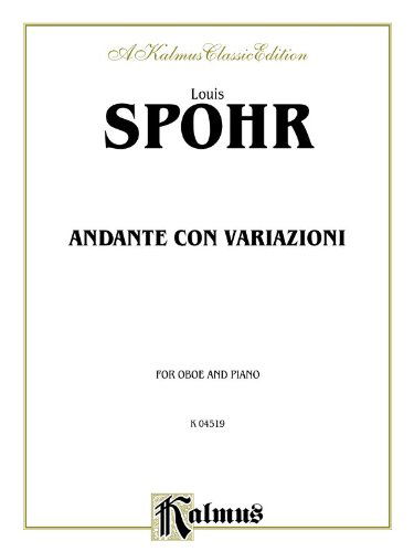 Cover for Louis · Spohr Andante Con Variationi O (Pocketbok) [Kalmus edition] (1985)