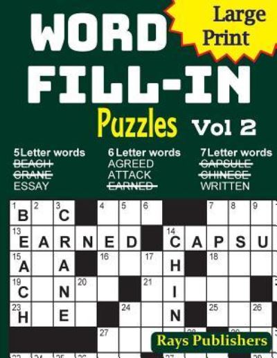 Cover for Rays Publishers · Large Print Word Fill-in Puzzles 2 (Paperback Book) (2017)