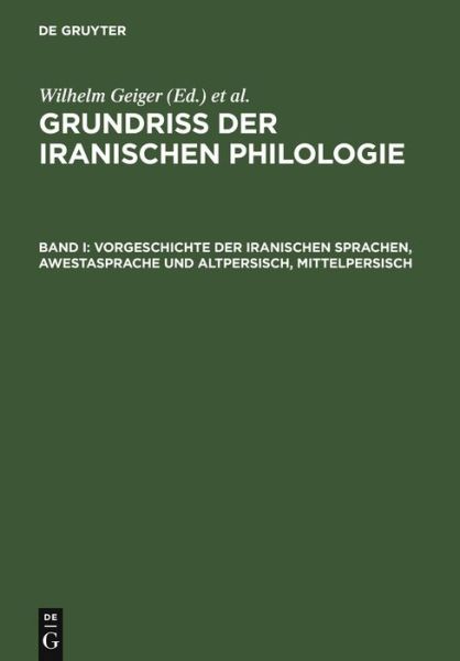 Cover for Wilhelm Geiger · Vorgeschichte der iranischen Sprachen, (Book) (1974)
