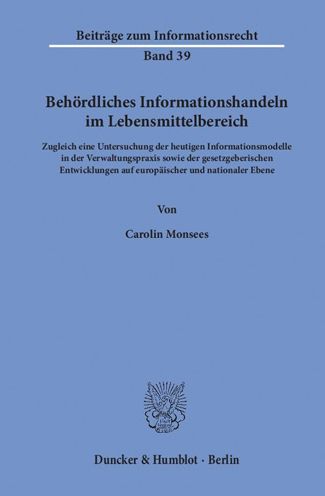 Cover for Monsees · Behördliches Informationshandel (Book) (2018)